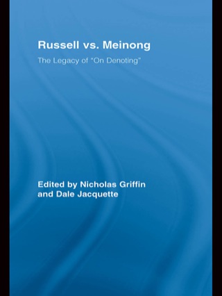 Imagen de portada: Russell vs. Meinong 1st edition 9780415808590