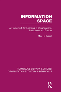 Cover image: Information Space (RLE: Organizations) 1st edition 9781138992474
