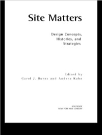 Omslagafbeelding: Site Matters 1st edition 9780415949767