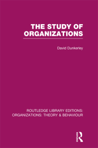 Cover image: The Study of Organizations 1st edition 9781138990067