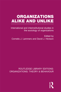 Cover image: Organizations Alike and Unlike (RLE: Organizations) 1st edition 9781138977730