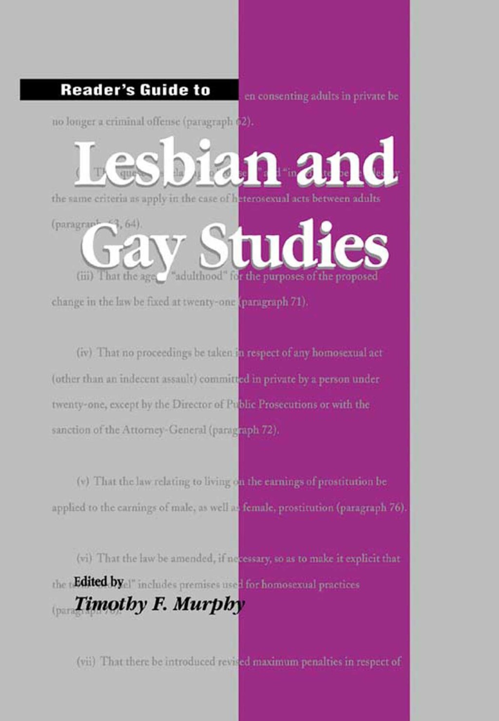 Reader’s Guide to Lesbian and Gay Studies 1st Edition