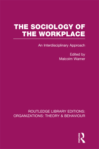 صورة الغلاف: The Sociology of the Workplace (RLE: Organizations) 1st edition 9781138990012