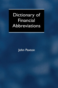 Cover image: Dictionary of Financial Abbreviations 1st edition 9781579583972