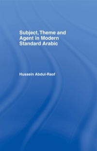 Cover image: Subject, Theme and Agent in Modern Standard Arabic 1st edition 9780700706723