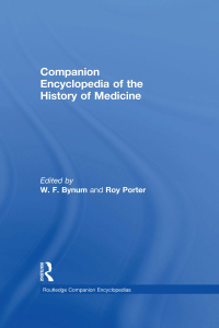 Cover image: Companion Encyclopedia of the History of Medicine 1st edition 9780415164184