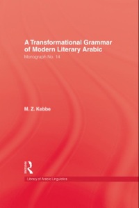 Cover image: Transformational Grammar Of Modern Literary Arabic 1st edition 9780710305725