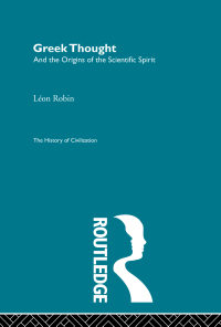 Imagen de portada: Greek Thought and the Origins of the Scientific Spirit 1st edition 9780415848770