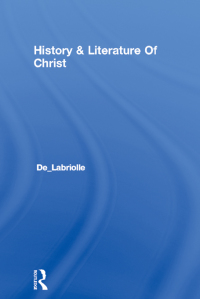 Cover image: History & Literature Of Christ 1st edition 9781138994126