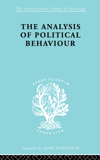 Imagen de portada: The Analysis of Political Behaviour 1st edition 9780415175371
