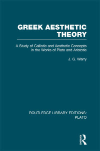 Immagine di copertina: Greek Aesthetic Theory (RLE: Plato) 1st edition 9780415627825
