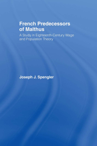 Cover image: French Predecessors of Malthus 1st edition 9780714613604