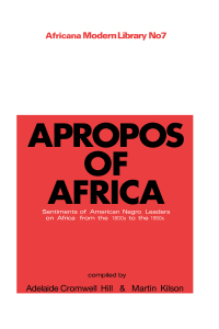 صورة الغلاف: Apropos of Africa 1st edition 9780714617572