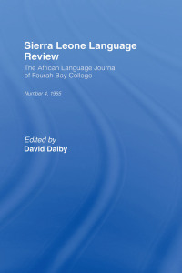 Imagen de portada: African Language Review 1st edition 9780714623320