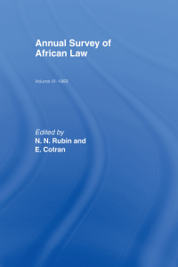 Cover image: Annual Survey of African Law Cb 1st edition 9780714629483