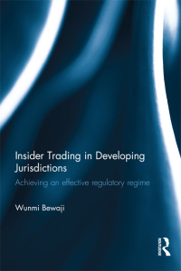 Cover image: Insider Trading in Developing Jurisdictions 1st edition 9781138016842