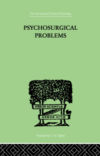 Imagen de portada: Psychosurgical Problems 1st edition 9780415209311
