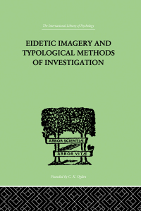 Immagine di copertina: Eidetic Imagery and Typological Methods of Investigation 1st edition 9780415209601