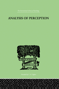 Titelbild: Analysis Of Perception 1st edition 9780415209748