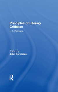 Cover image: Principles of Literary Criticism V3 1st edition 9780415217347