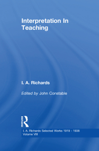 Cover image: Interpretation In Teaching V 8 1st edition 9780415865500