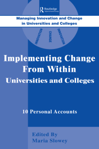 Omslagafbeelding: Implementing Change from Within in Universities and Colleges 1st edition 9780749412555