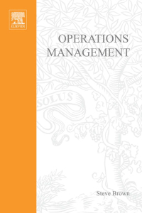 Imagen de portada: Operations Management: Policy, Practice and Performance Improvement 1st edition 9780750649957