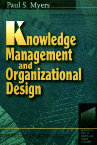 Cover image: Knowledge Management and Organisational Design 1st edition 9781138435117