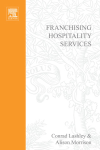 Cover image: Franchising Hospitality Services 1st edition 9781138148734