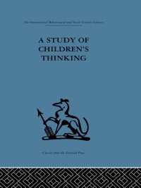 Cover image: A Study of Children's Thinking 1st edition 9780415865951