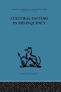 Cover image: Cultural Factors in Delinquency 1st edition 9780415264112