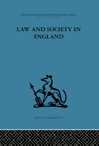 Imagen de portada: Law and Society in England 1st edition 9780415264143