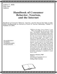 Imagen de portada: Handbook of Consumer Behavior, Tourism, and the Internet 1st edition 9781138834866
