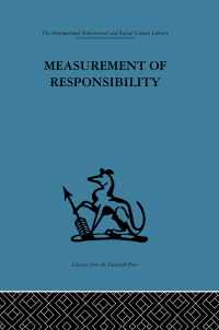 Cover image: Measurement of Responsibility 1st edition 9781138863743