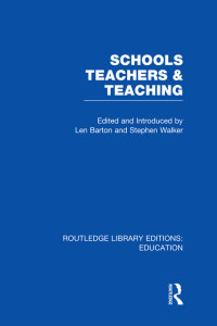 Immagine di copertina: Schools, Teachers and Teaching (RLE Edu N) 1st edition 9780415508407