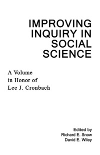Imagen de portada: Improving Inquiry in Social Science 1st edition 9780805807486