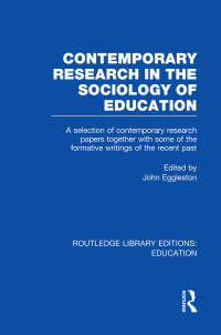 Cover image: Contemporary Research in the Sociology of Education (RLE Edu L) 1st edition 9780415500739