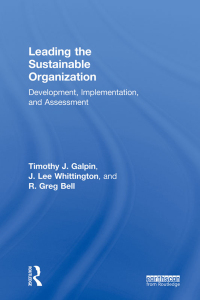 Cover image: Leading the Sustainable Organization 1st edition 9781849714662