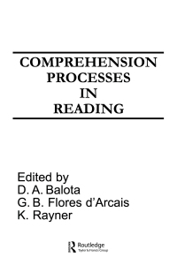 Imagen de portada: Comprehension Processes in Reading 1st edition 9780805806533