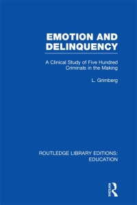 表紙画像: Emotion and Delinquency (RLE Edu L Sociology of Education) 1st edition 9780415500890