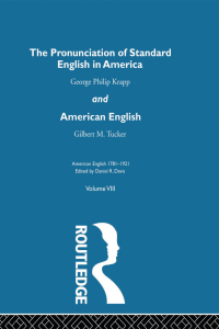 Cover image: The Pronunciation of Standard English in America 1st edition 9780415279727