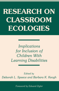 صورة الغلاف: Research on Classroom Ecologies 1st edition 9780805818963