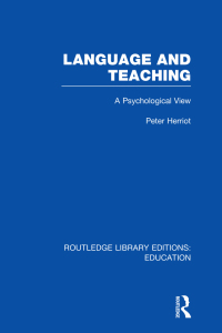 Cover image: Language & Teaching 1st edition 9780415751117