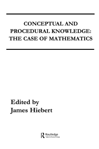 صورة الغلاف: Conceptual and Procedural Knowledge 1st edition 9781138148925