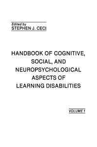 表紙画像: Handbook of Cognitive, Social, and Neuropsychological Aspects of Learning Disabilities 1st edition 9780898596823