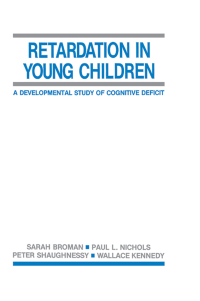 Imagen de portada: Retardation in Young Children 1st edition 9780898599893