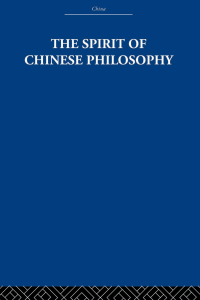 Cover image: The Spirit of Chinese Philosophy 1st edition 9781138996410