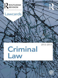 Cover image: Criminal Lawcards 2012-2013 8th edition 9780415683333
