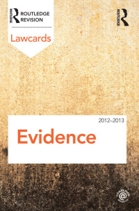 Imagen de portada: Evidence Lawcards 2012-2013 7th edition 9780415683388