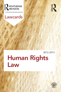 Cover image: Human Rights Lawcards 2012-2013 4th edition 9781138433878